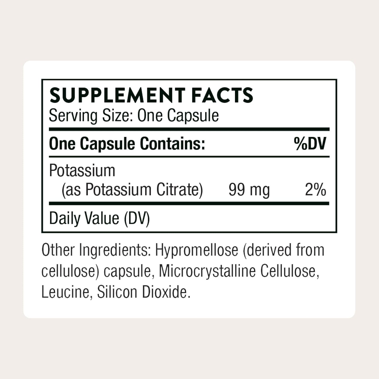 Thorne Potassium Citrate Bottle Top View
