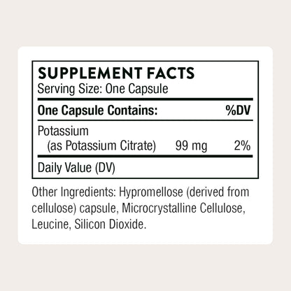 Thorne Potassium Citrate Bottle Top View
