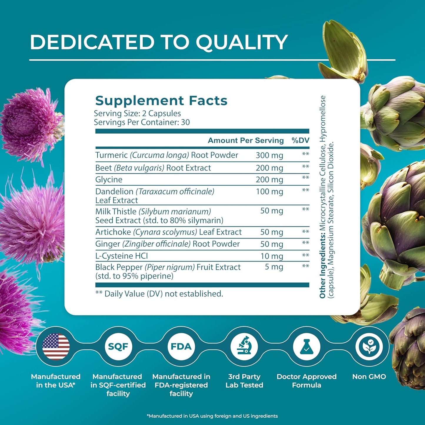Liver Health Supplement Bottle Side View 2